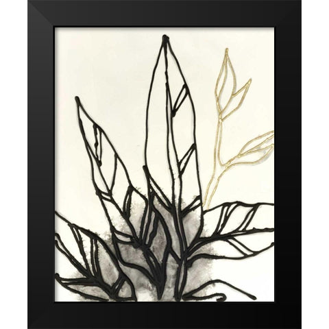 Embellished Tropical Contour II Black Modern Wood Framed Art Print by Vess, June Erica