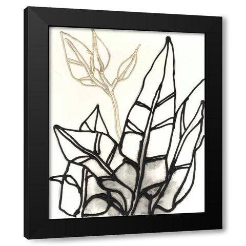 Embellished Tropical Contour III Black Modern Wood Framed Art Print by Vess, June Erica
