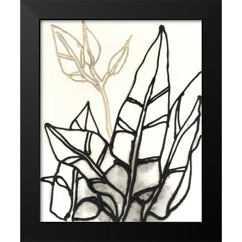 Embellished Tropical Contour III Black Modern Wood Framed Art Print by Vess, June Erica