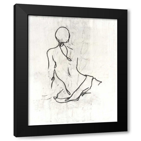 Embellished Gestural Contour II Black Modern Wood Framed Art Print by Harper, Ethan