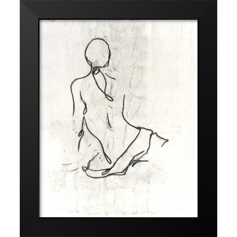 Embellished Gestural Contour II Black Modern Wood Framed Art Print by Harper, Ethan