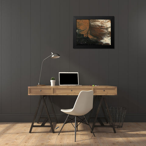 Dark Flow III Black Modern Wood Framed Art Print by Moore, Regina