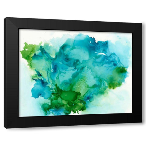 Leafy I Black Modern Wood Framed Art Print with Double Matting by Combs, Joyce