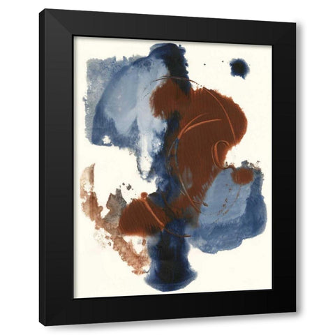 Denim and Rust I Black Modern Wood Framed Art Print with Double Matting by Combs, Joyce