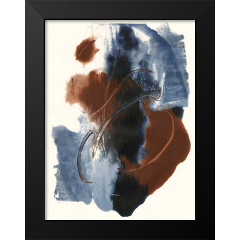 Denim and Rust II Black Modern Wood Framed Art Print by Combs, Joyce