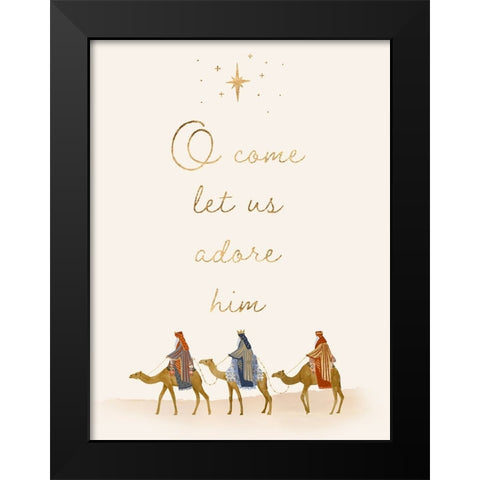 Away in a Manger I Black Modern Wood Framed Art Print by Barnes, Victoria