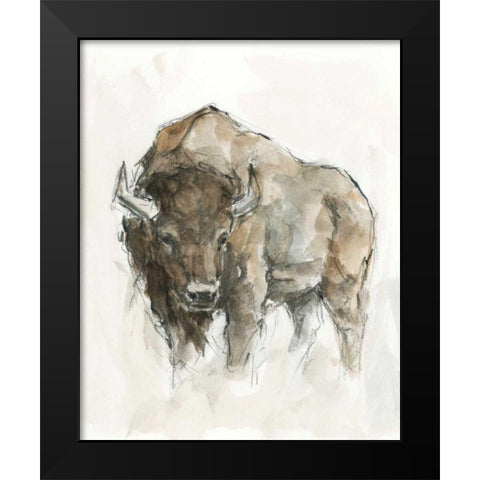 American Buffalo II Black Modern Wood Framed Art Print by Harper, Ethan