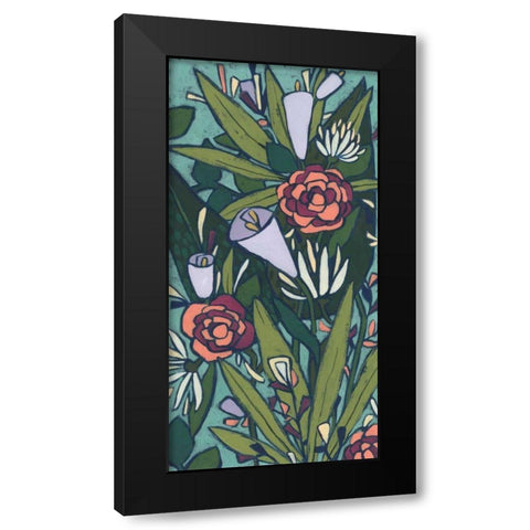 Lush Tropic Panel II Black Modern Wood Framed Art Print by Vess, June Erica