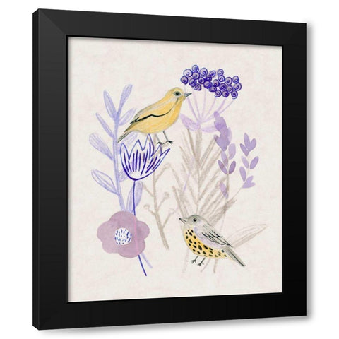 Meander in Violet I Black Modern Wood Framed Art Print with Double Matting by Wang, Melissa