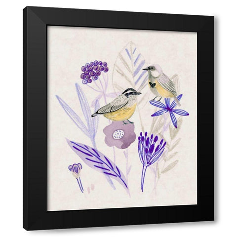 Meander in Violet II Black Modern Wood Framed Art Print with Double Matting by Wang, Melissa