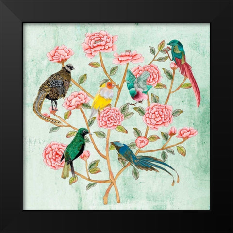 Minty Chinoiserie II Black Modern Wood Framed Art Print by Wang, Melissa