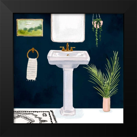 Boho Bath Sinks I Black Modern Wood Framed Art Print by Borges, Victoria