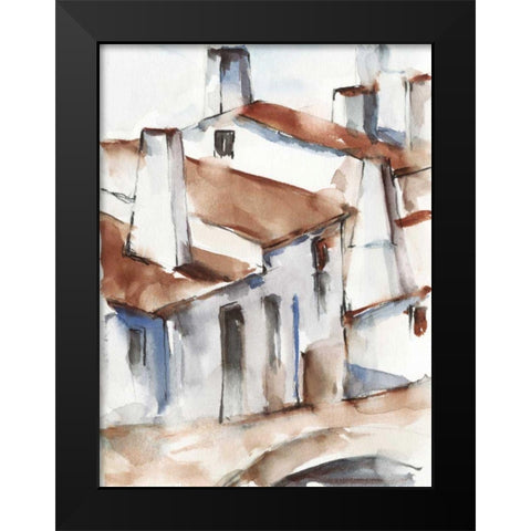 White Cottages I Black Modern Wood Framed Art Print by Harper, Ethan