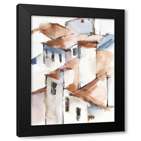 White Cottages II Black Modern Wood Framed Art Print with Double Matting by Harper, Ethan