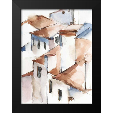 White Cottages II Black Modern Wood Framed Art Print by Harper, Ethan