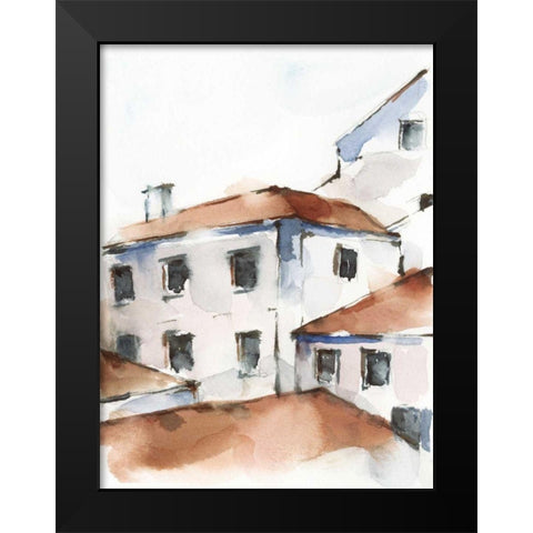 White Cottages III Black Modern Wood Framed Art Print by Harper, Ethan