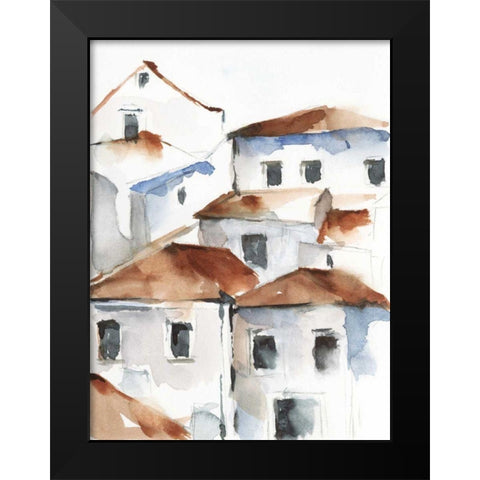 White Cottages IV Black Modern Wood Framed Art Print by Harper, Ethan