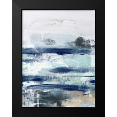 Tidal Motion I Black Modern Wood Framed Art Print by Vess, June Erica