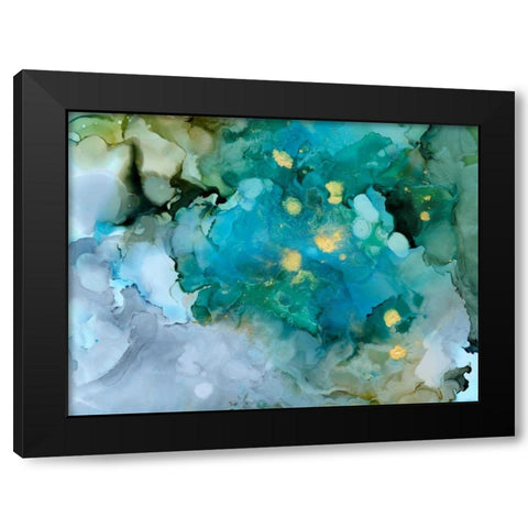Aqua Brume I Black Modern Wood Framed Art Print by Borges, Victoria