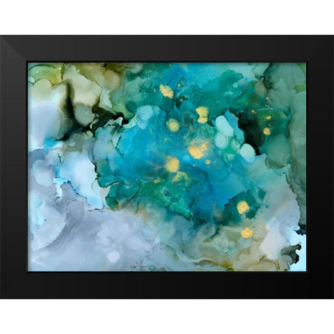 Aqua Brume I Black Modern Wood Framed Art Print by Borges, Victoria