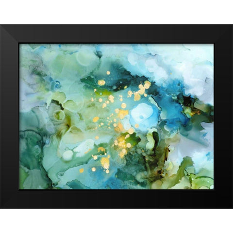 Aqua Brume II Black Modern Wood Framed Art Print by Borges, Victoria