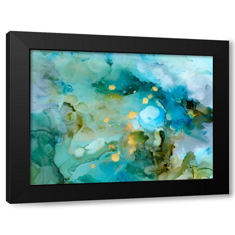 Aqua Brume II Black Modern Wood Framed Art Print by Borges, Victoria