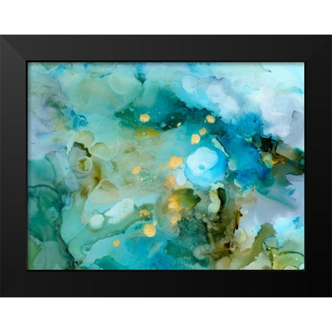 Aqua Brume II Black Modern Wood Framed Art Print by Borges, Victoria