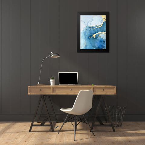 Sea Whirl I Black Modern Wood Framed Art Print by Borges, Victoria