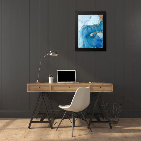 Sea Whirl I Black Modern Wood Framed Art Print by Borges, Victoria