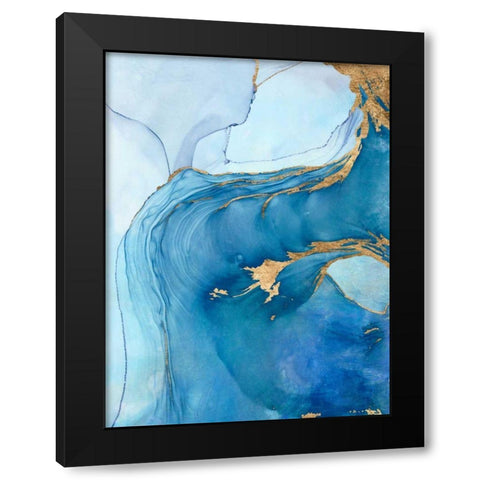 Sea Whirl I Black Modern Wood Framed Art Print by Borges, Victoria