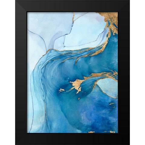 Sea Whirl I Black Modern Wood Framed Art Print by Borges, Victoria