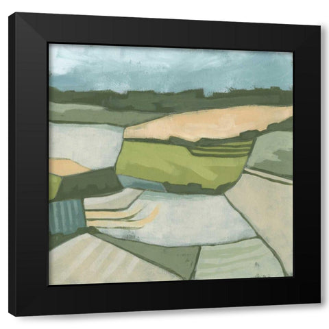Field and Valley I Black Modern Wood Framed Art Print with Double Matting by Vess, June Erica