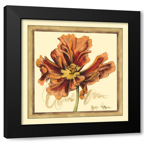 Tulip Study III Black Modern Wood Framed Art Print with Double Matting by Goldberger, Jennifer