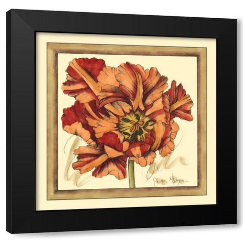 Tulip Study V Black Modern Wood Framed Art Print with Double Matting by Goldberger, Jennifer