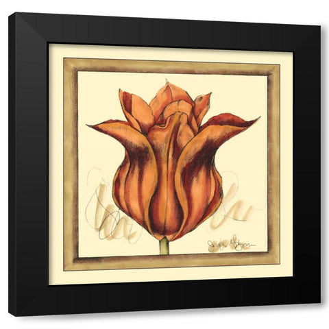 Tulip Study VI Black Modern Wood Framed Art Print with Double Matting by Goldberger, Jennifer