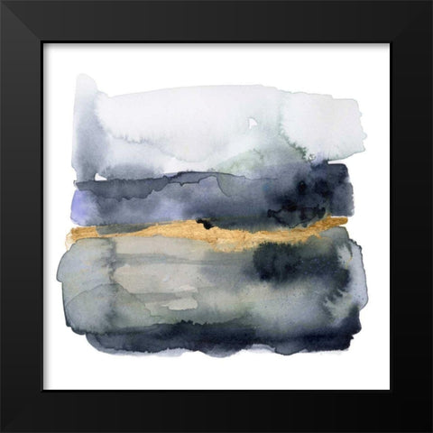 Golden Indigo I Black Modern Wood Framed Art Print by Borges, Victoria