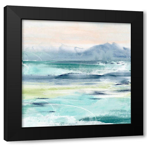 Beach Tides I Black Modern Wood Framed Art Print with Double Matting by Vess, June Erica
