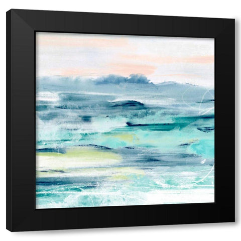 Beach Tides II Black Modern Wood Framed Art Print with Double Matting by Vess, June Erica