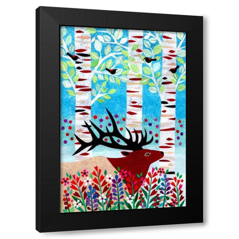 Forest Creatures I Black Modern Wood Framed Art Print by Conway, Kim