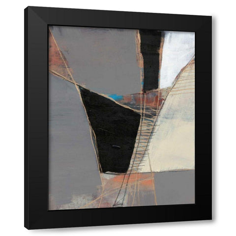 Segmented Neutrals II Black Modern Wood Framed Art Print by Goldberger, Jennifer