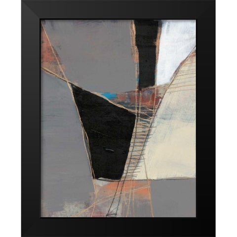 Segmented Neutrals II Black Modern Wood Framed Art Print by Goldberger, Jennifer