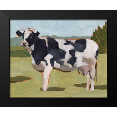 Cow Portrait II Black Modern Wood Framed Art Print by Wang, Melissa