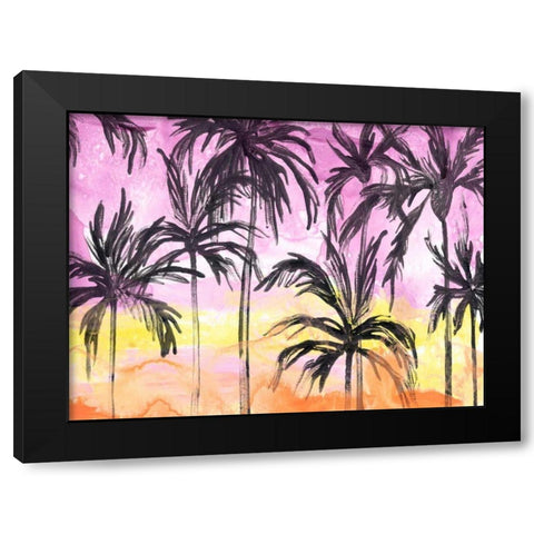 Island Sunset I Black Modern Wood Framed Art Print with Double Matting by Vess, June Erica