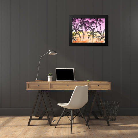 Island Sunset II Black Modern Wood Framed Art Print by Vess, June Erica