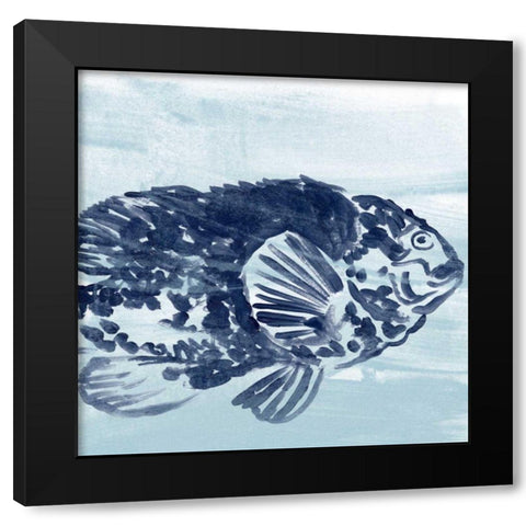 Ocean Study VII Black Modern Wood Framed Art Print with Double Matting by Vess, June Erica