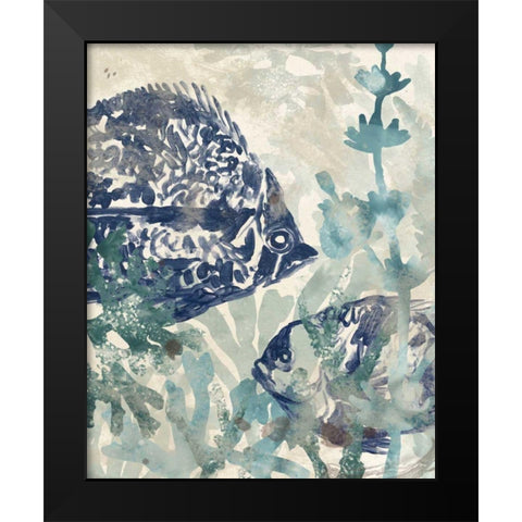 Seafloor Fresco II Black Modern Wood Framed Art Print by Vess, June Erica