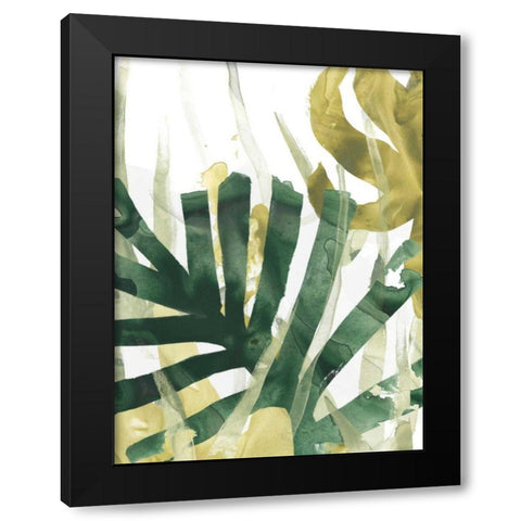 Palm Impression I Black Modern Wood Framed Art Print by Vess, June Erica