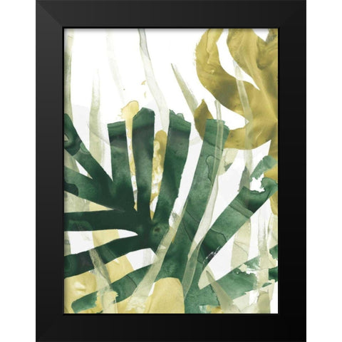 Palm Impression I Black Modern Wood Framed Art Print by Vess, June Erica