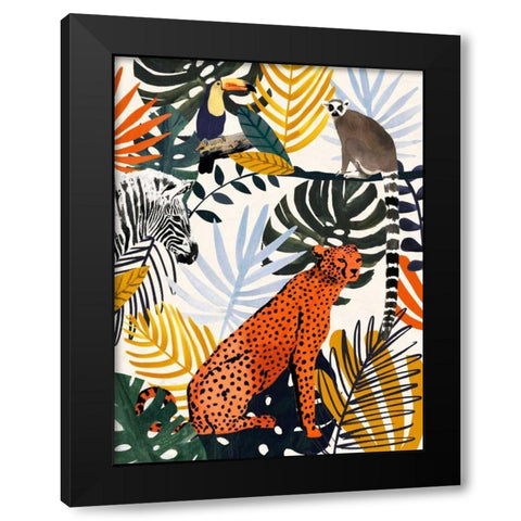 Jungle Jumble I Black Modern Wood Framed Art Print with Double Matting by Borges, Victoria