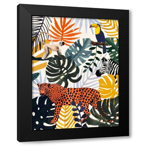 Jungle Jumble II Black Modern Wood Framed Art Print with Double Matting by Borges, Victoria